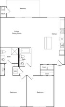 2 Beds • 2 Bath 158 floor plan